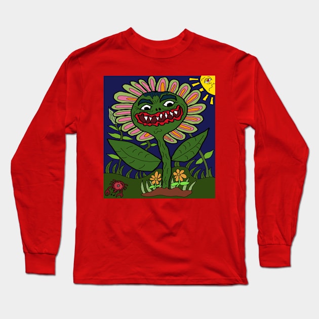 scary flower not nice flower Long Sleeve T-Shirt by Catbrat